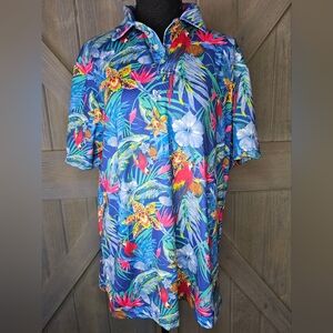 Men's Chaps Tropical Polo Shirt sz Large